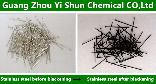 Stainless steel  blackening agent at high Temperature,Stainless Steel Chemical blackening Agent,Stainless Steel Shiny Black